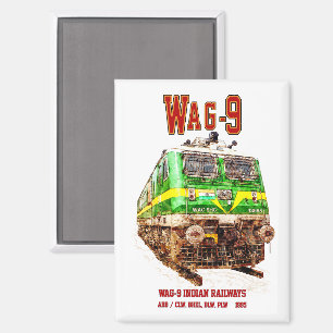 Aimant WAG-9 Locomotive. Train de marchandises des chemin