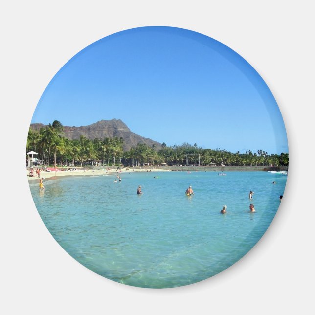 Aimant Waikiki Beach et Diamond Head Crater, Hawaii (Devant)