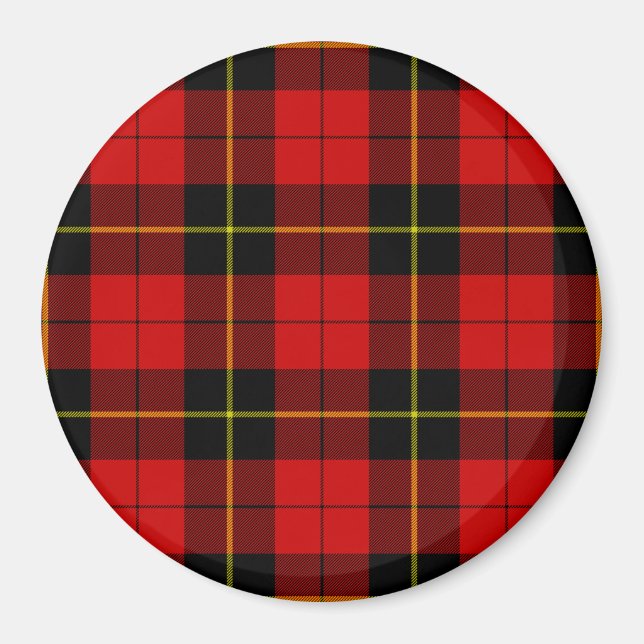 Aimant Wallace tartan rouge noir plaid (Devant)