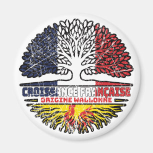 Aimant Wallonie Wallonie Français France Arbre Drapeau