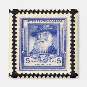 Aimant Walt Whitman timbre-poste commémoratif américain