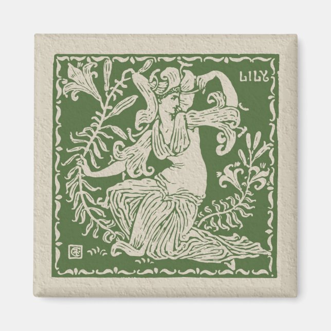 Aimant Walter Crane Lily Tile (Devant)