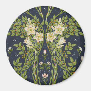 Aimant Walter Crane Vintage Navy motif Lily blanc