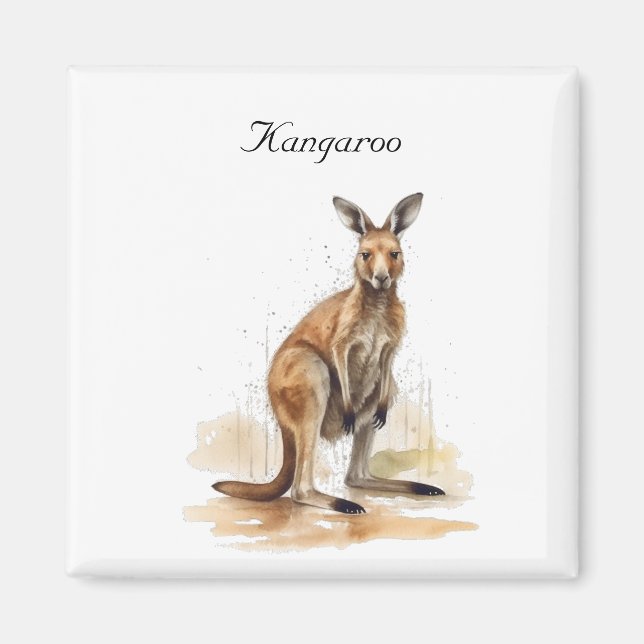 Aimant Wanderer extérieur : aquarelle Kangaroo personnali (Devant)