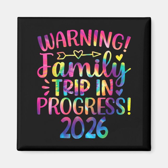 Aimant Warning Family Trip In Progress 2026  (Devant)