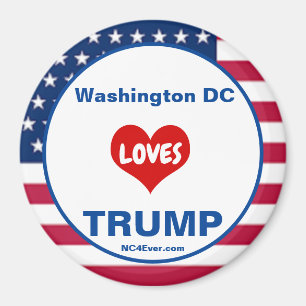 Aimant Washington DC ADORE TRUMP RÉfrigo patriotique