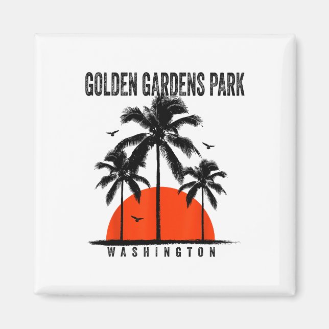 Aimant Washington Golden Gardens Park Surfing Surfboardin (Devant)