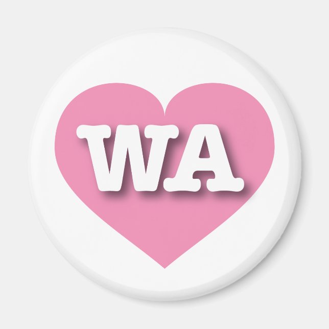 Aimant Washington Pink Heart - J'aime WA (Devant)