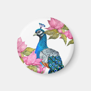 Aimant Watercolor peacock