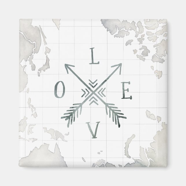 Aimant Watercolor Wanderlust Adventure III | Amour (Devant)