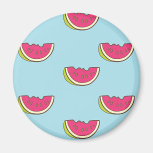 Aimant Watermelon Slices on Teal Pattern