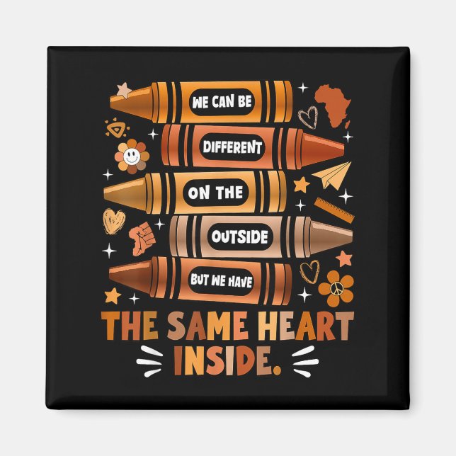 Aimant We Have The Same Heart Black History Month African (Devant)