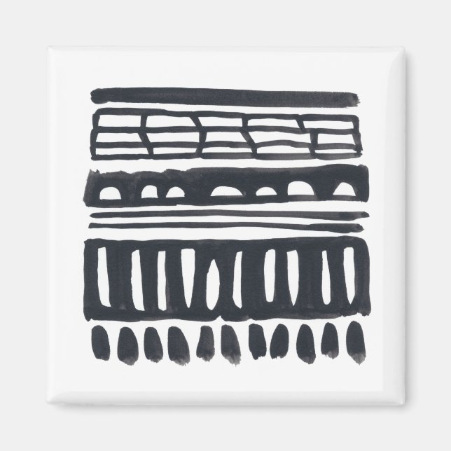 Aimant Weft I | Aquarelle noire moderne (Devant)