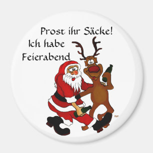 Aimant Weihnachtsmann mit Elch