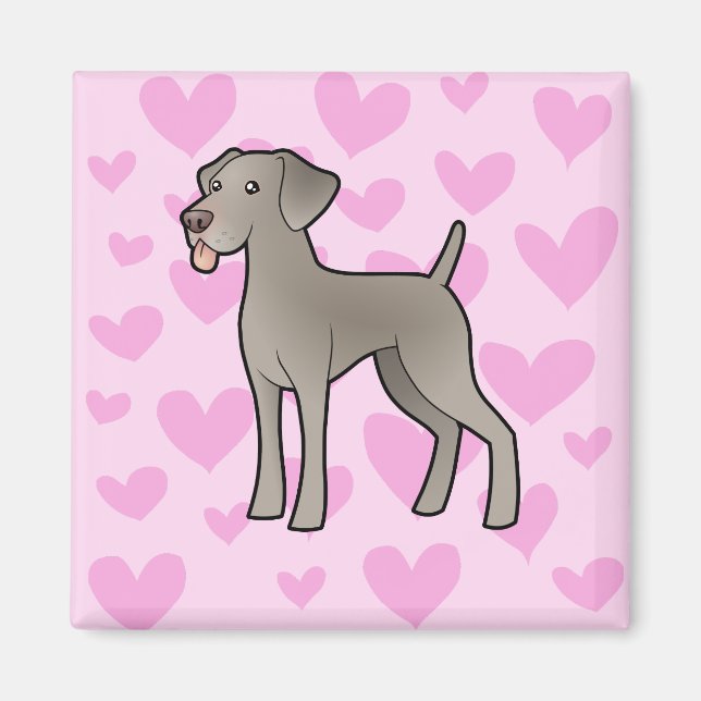 Aimant Weimaraner Love (Devant)