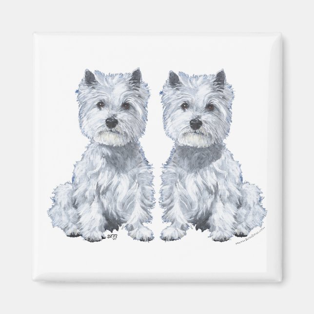 Aimant West Highland White Terrier Twins (Devant)