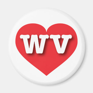 Aimant West Virginia Red Heart - J'aime WV