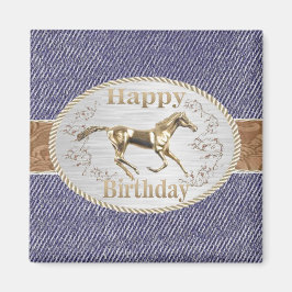 Aimant Western Belt Et Buckle Sur denim Joyeux Anniversai