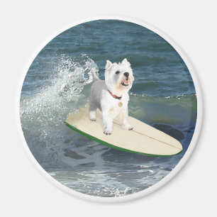 Aimant Westie Surfeur