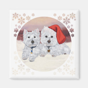 Aimant Westies en hiver