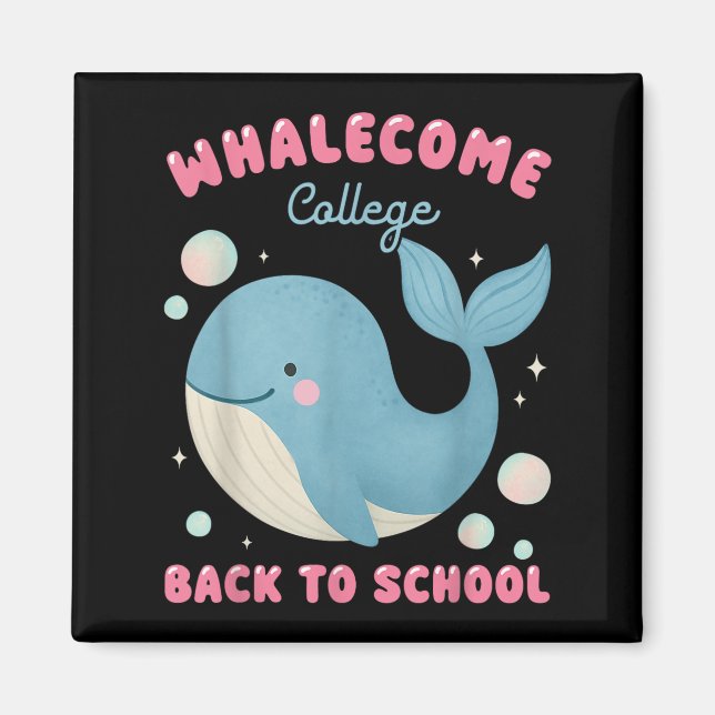 Aimant Whalecome Drôle Retour À L'École College Ocean Tea (Devant)