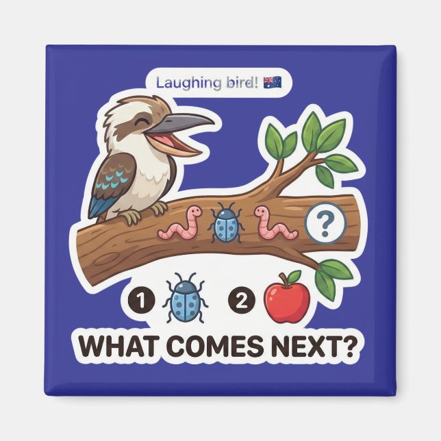 Aimant What Comes? Kookaburra Australia Pattern Logic (Devant)