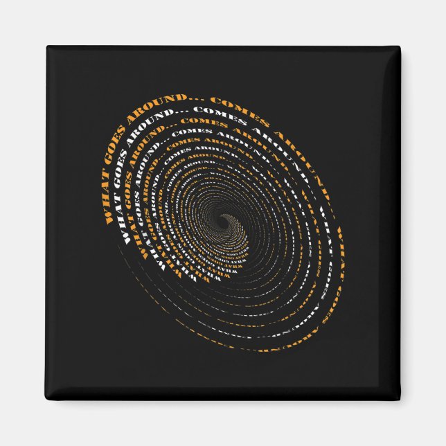 Aimant What Goes Around Comes Around Motivational  (Devant)