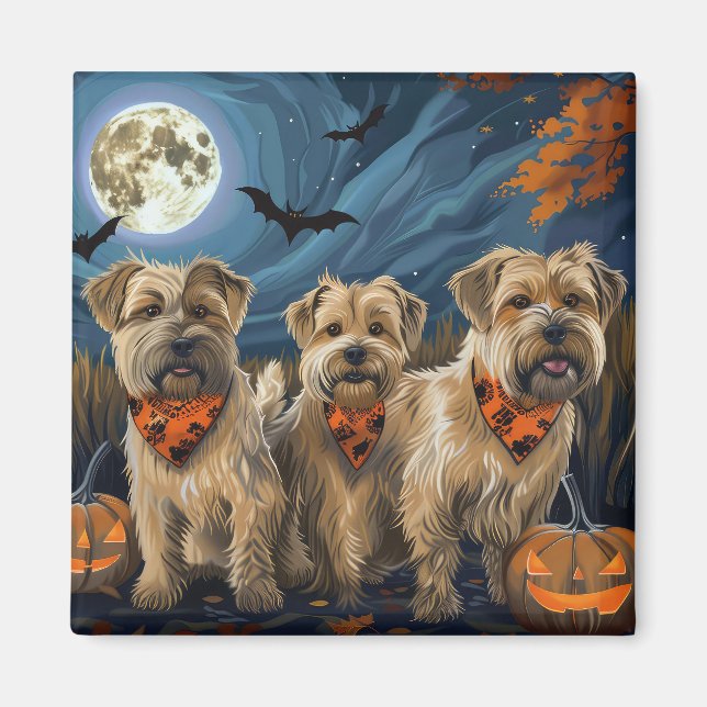 Aimant Wheaten Terrier Halloween Éffrayant (Devant)