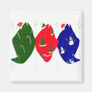 Aimant Whimsical Décorative Alaska Christmas Halibut
