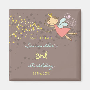 Aimant Whimsical Rose Fairy Princess Stars Fille Annivers