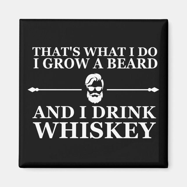 Aimant Whiskey cite avec de drôles de mots barbus (Devant)