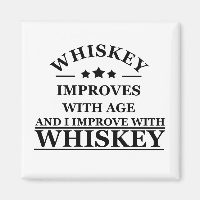 Aimant Whiskey cite d'humoristiques paroles d'alcool cade (Devant)
