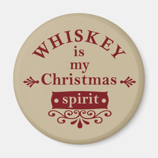 Aimant Whiskey est mon esprit de Noël (Devant)