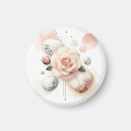 Aimant Whisper d'un Rose - Une élégance d'aquarelle rêvée