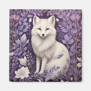 Aimant White Arctic Fox Lavender William Morris Fleurs