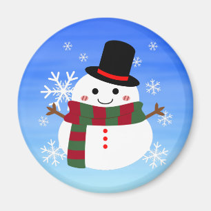 Aimant White Christmas Snowman