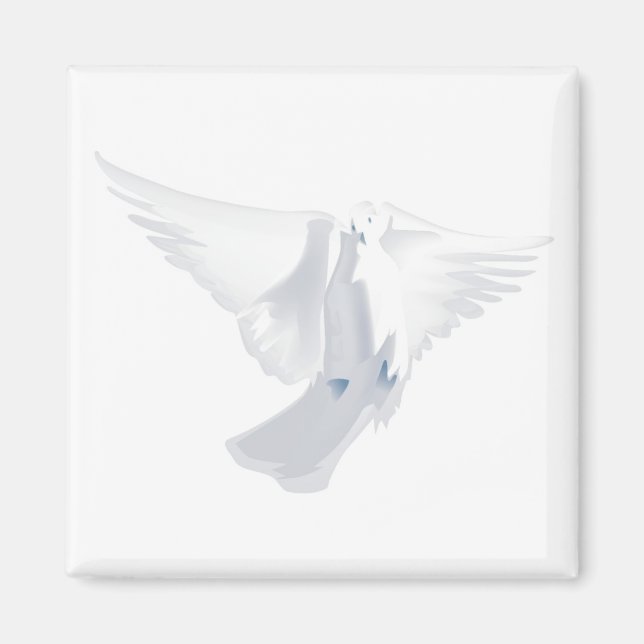 Aimant White Dove in Flight Image (Devant)