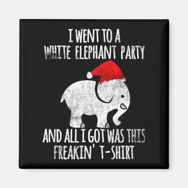 Aimant White Elephant Christmas Fun Gift Exchange Contest (Devant)