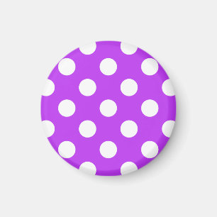 Aimant White polka dots on bright purple