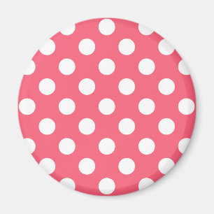 Aimant White polka dots on coral