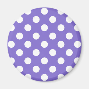 Aimant White polka dots on periwinkle