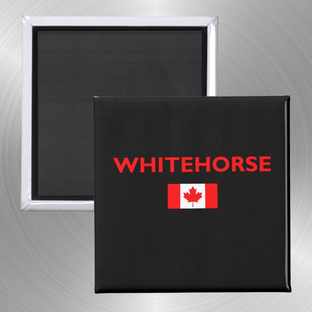 Aimant Whitehorse Canada Drapeau canadien Couleur foncée (Créateur téléchargé)