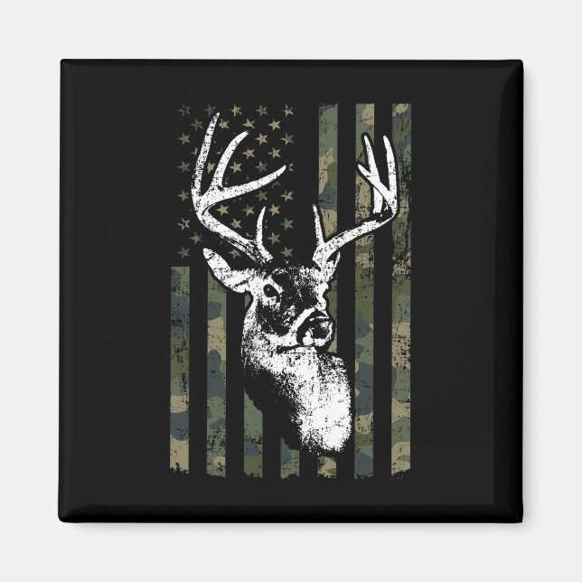 Aimant Whitetail Buck Deer Hunting Usa Camouflage America (Devant)