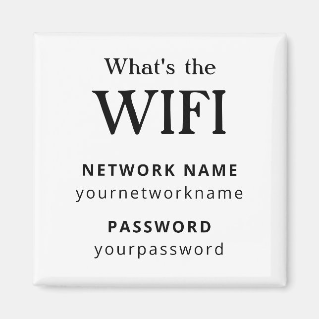 Aimant Wifi Network and Password Business Retail (Devant)