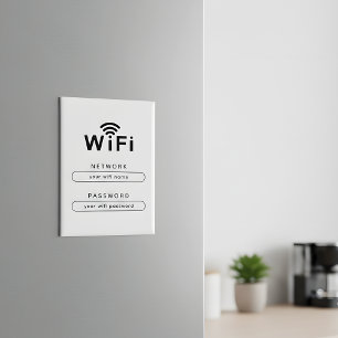 Aimant WiFi personnalisé pour réseau invité de bur