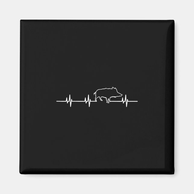 Aimant Wild Boar Heartbeat Ekg Hog Hunter Hunt Hunting  (Devant)