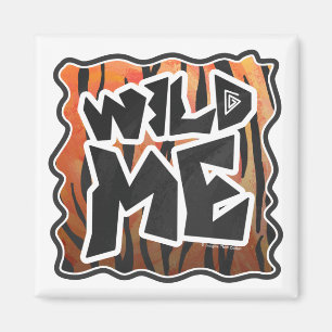 Aimant Wild Me Tiger Hot orange et noir
