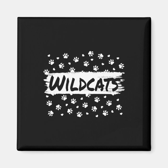 Aimant Wildcats Mascot Esprit École Retour À L'École Pied (Devant)