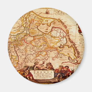 Aimant Willem Blaeu Old Rhineland Série de cartes germani