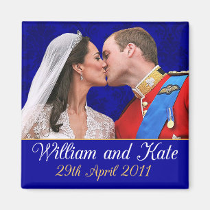 Aimant William et Kate le Mariage royal baiser